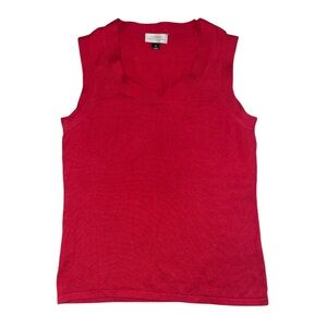 Tahari Arthur S. Levine Women’s Sleeveless Knit Top in Red | Size Small